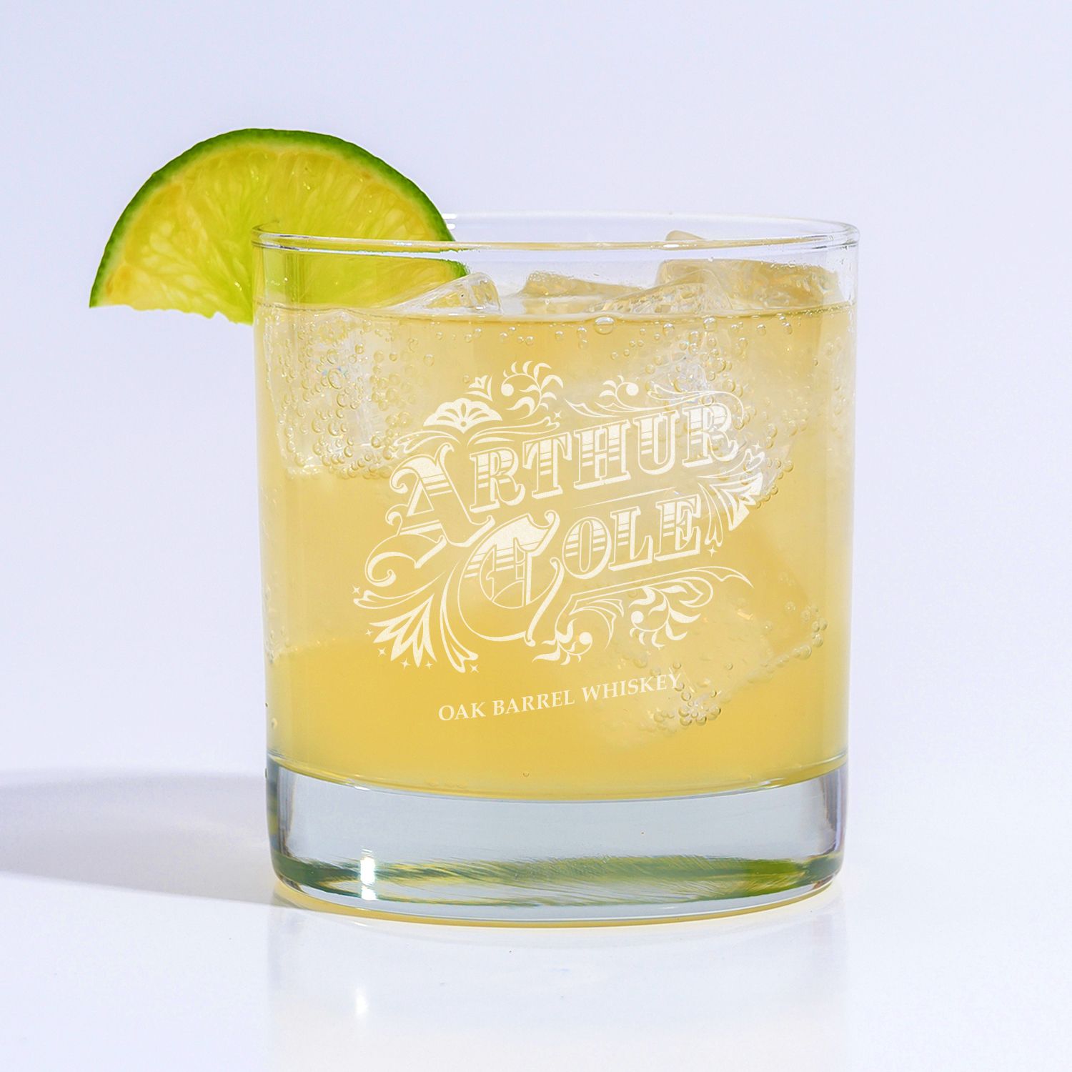 ETCHED WHISKEY GLASS 10.5 OZ 11