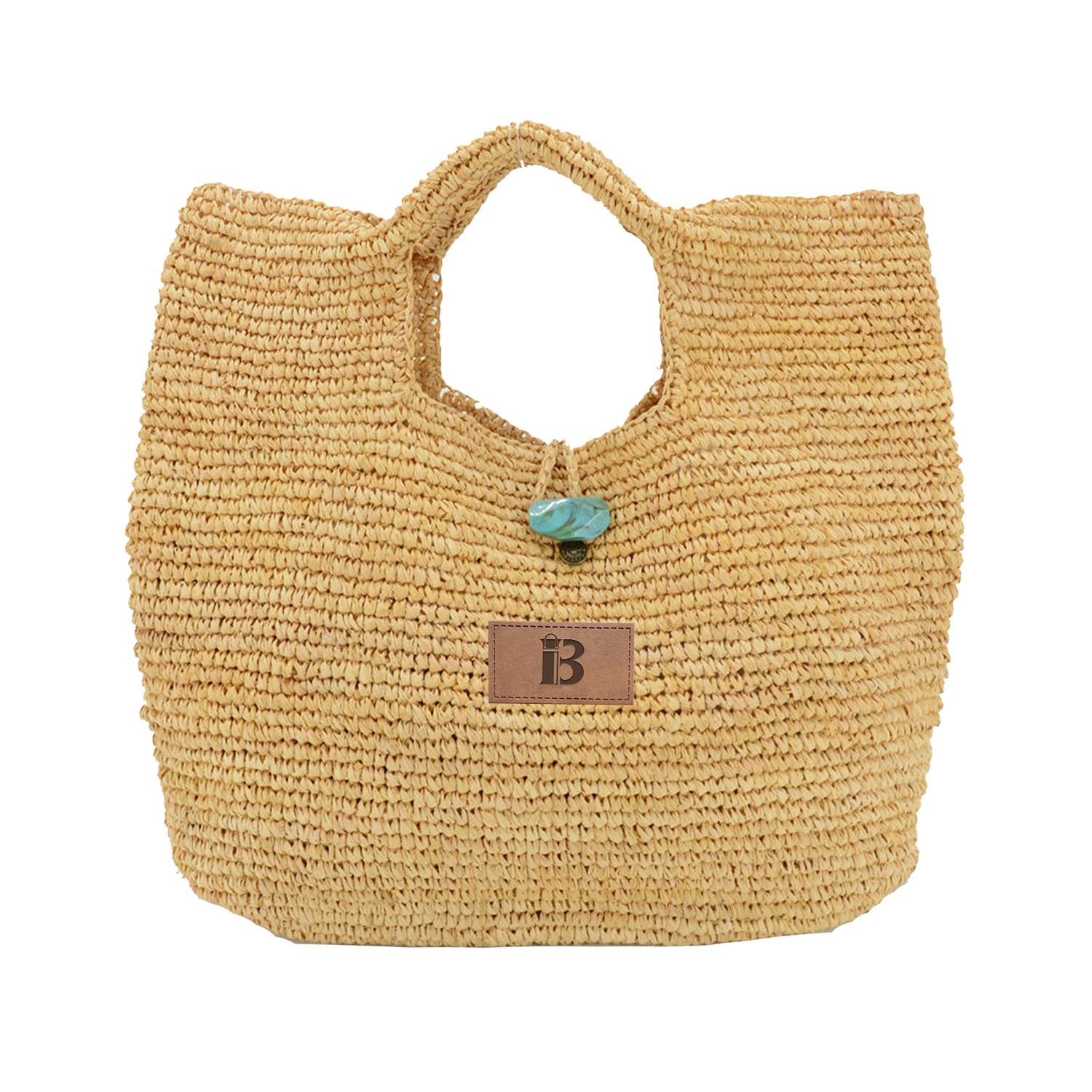 Straw Woven Beach Tote Bag, custom tote bag with logo imprint 2
