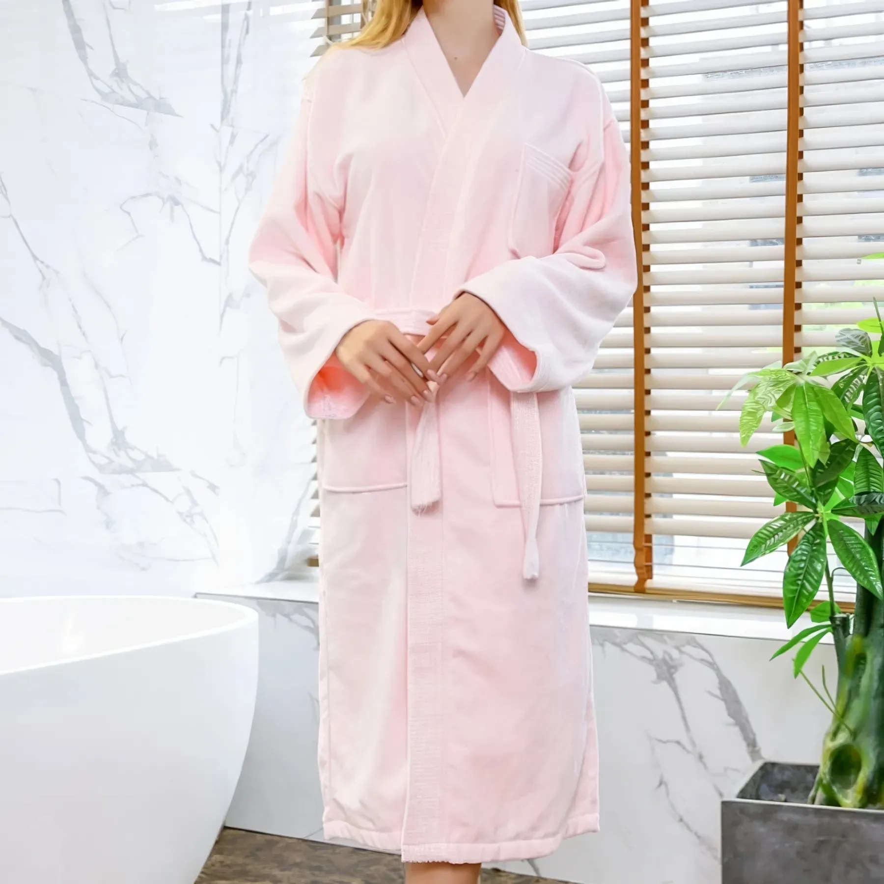 Cotton Cut Fleece Bathrobe 2