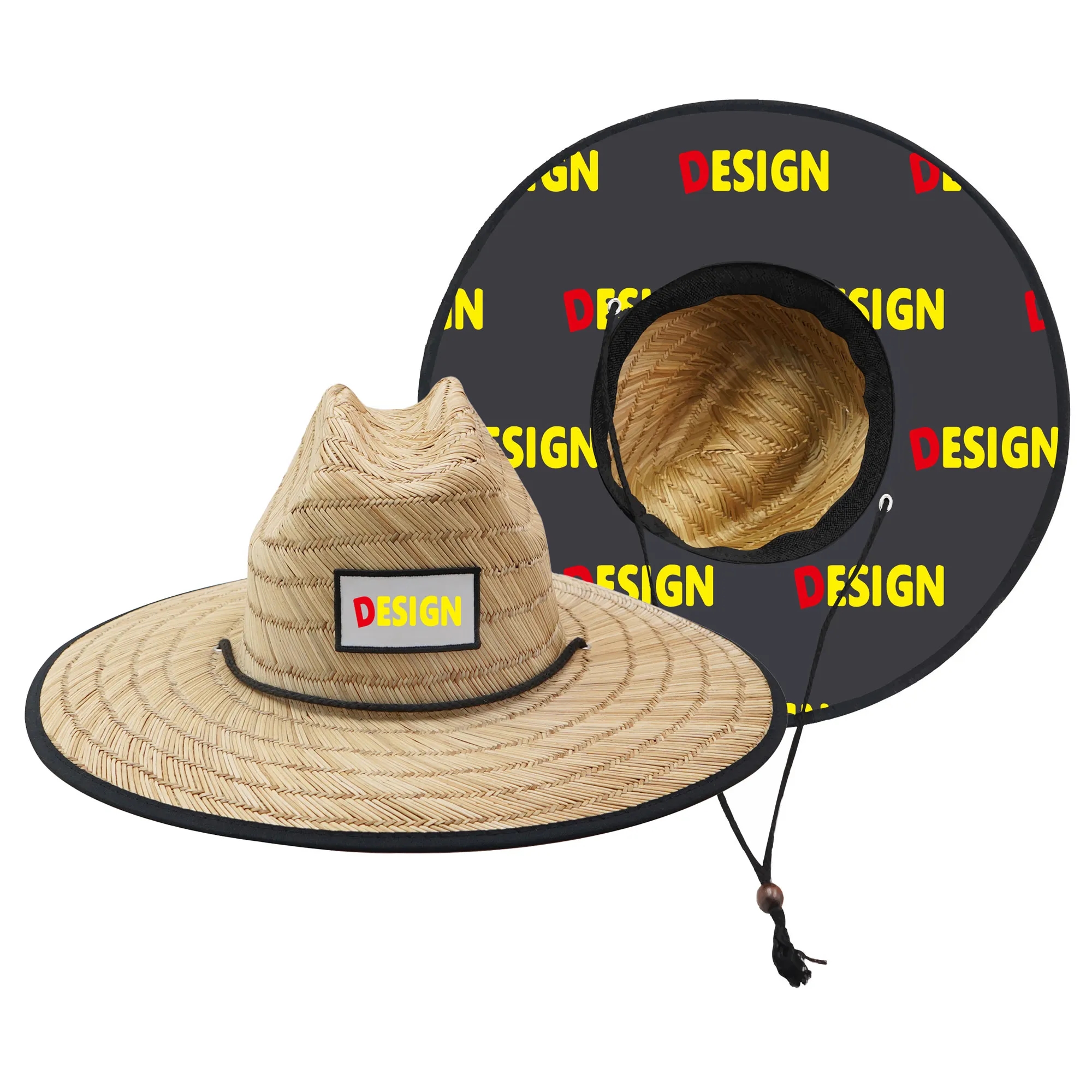 Wide Brim Lifeguard Beach Straw Sun Hat MOQ 50PCS 3