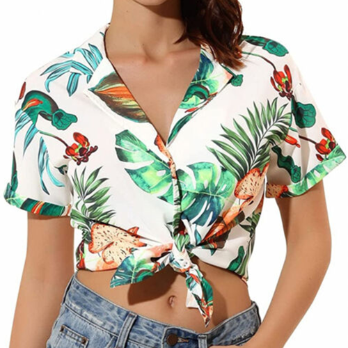 Women's Sublimation Hawaiian Tie Poly Shirt 4