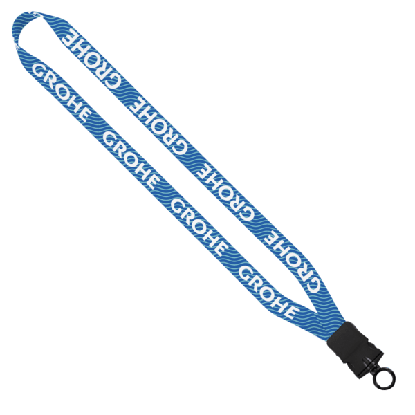 3/4" rPET Dye-Sublimated Lanyard with Plastic Snap-Buckle Release and O-Ring 2