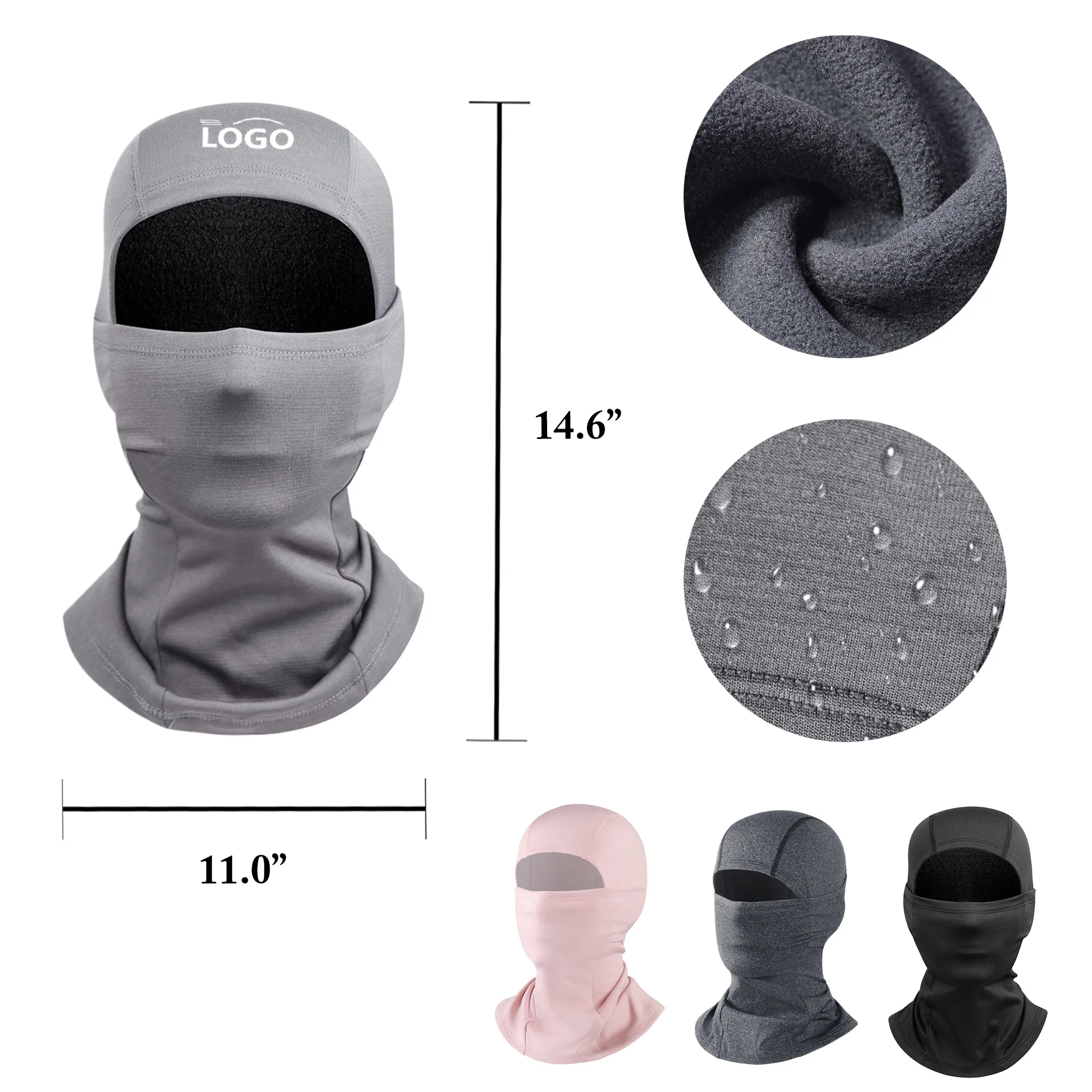 MOQ50 Winter Fleece Waterproof Cycling Face Mask 2