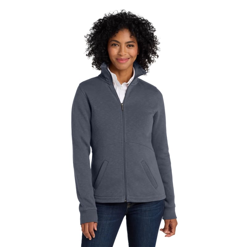 Port Authority Women's Slub Fleece Full-Zip Jacket. 5