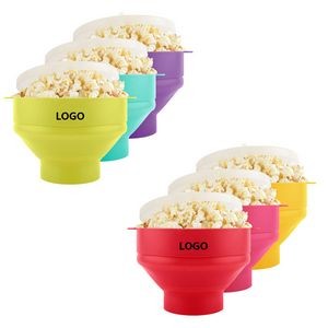 Foldable Silicone Microwave Popcorn Popper With Lid 2
