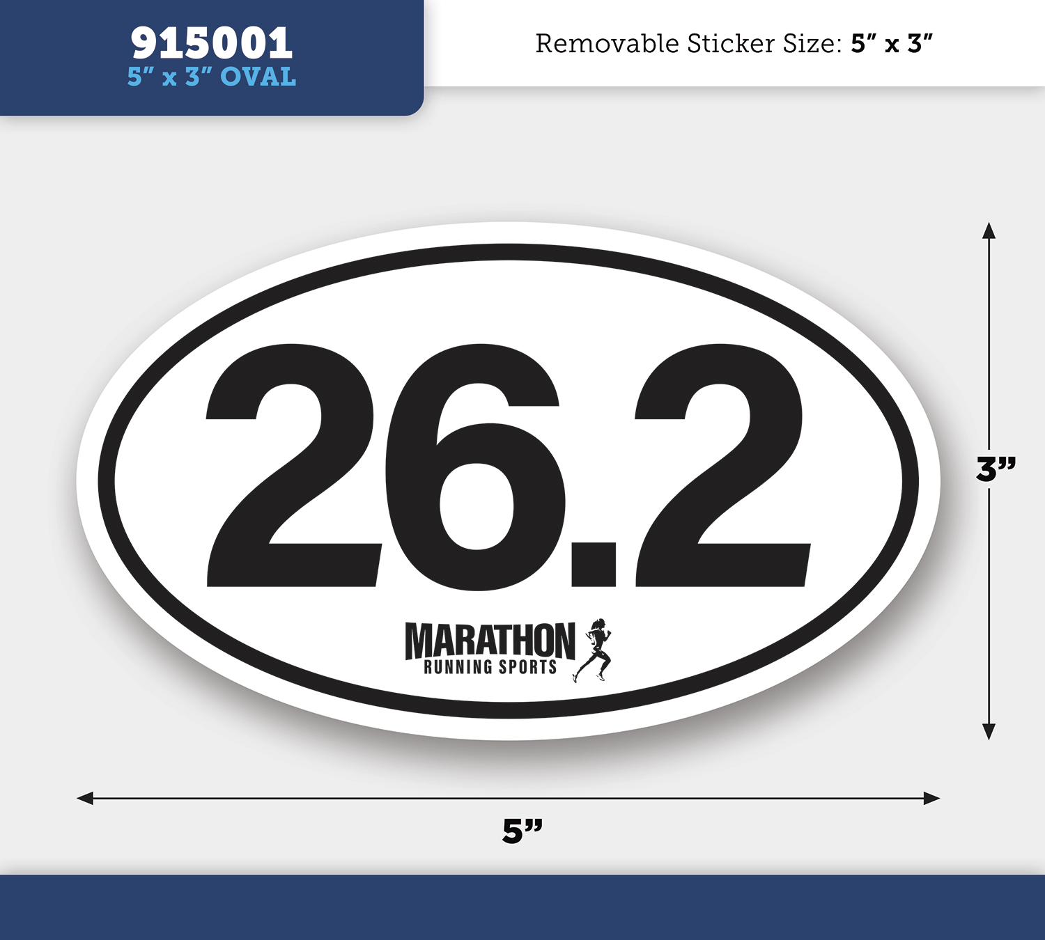 Oval - Permanent Writeable Matte Sticker - 5" x 3" 6