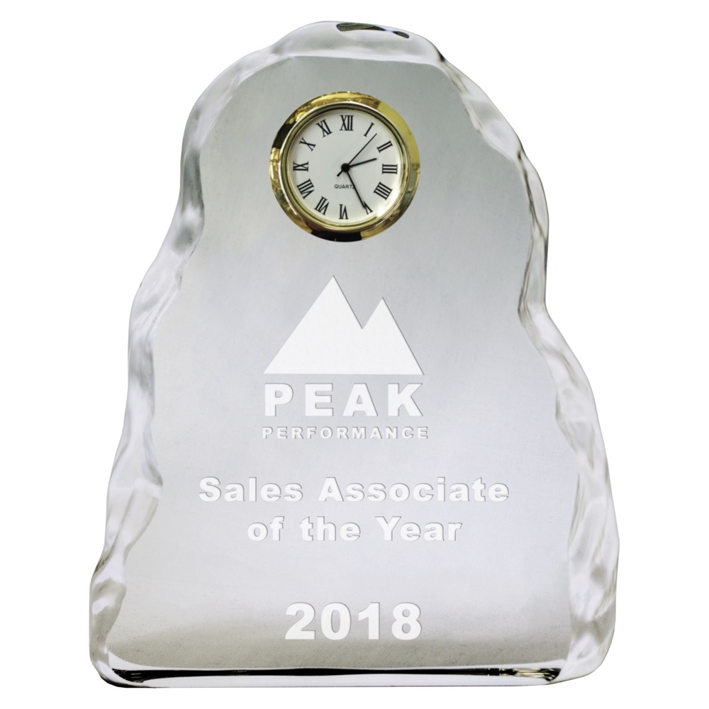 Vertical Optical Crystal Iceberg Clock Award 3