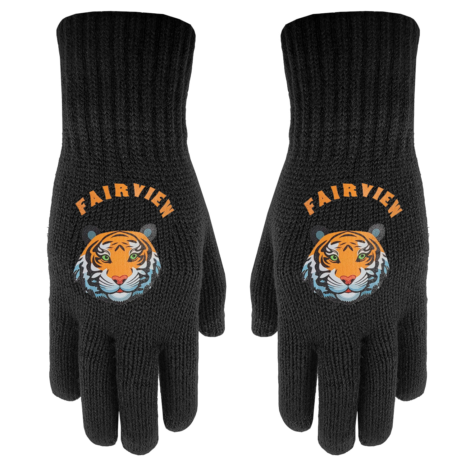 Deluxe Knit Text Gloves with Oversized DTF on Top of Hand 4