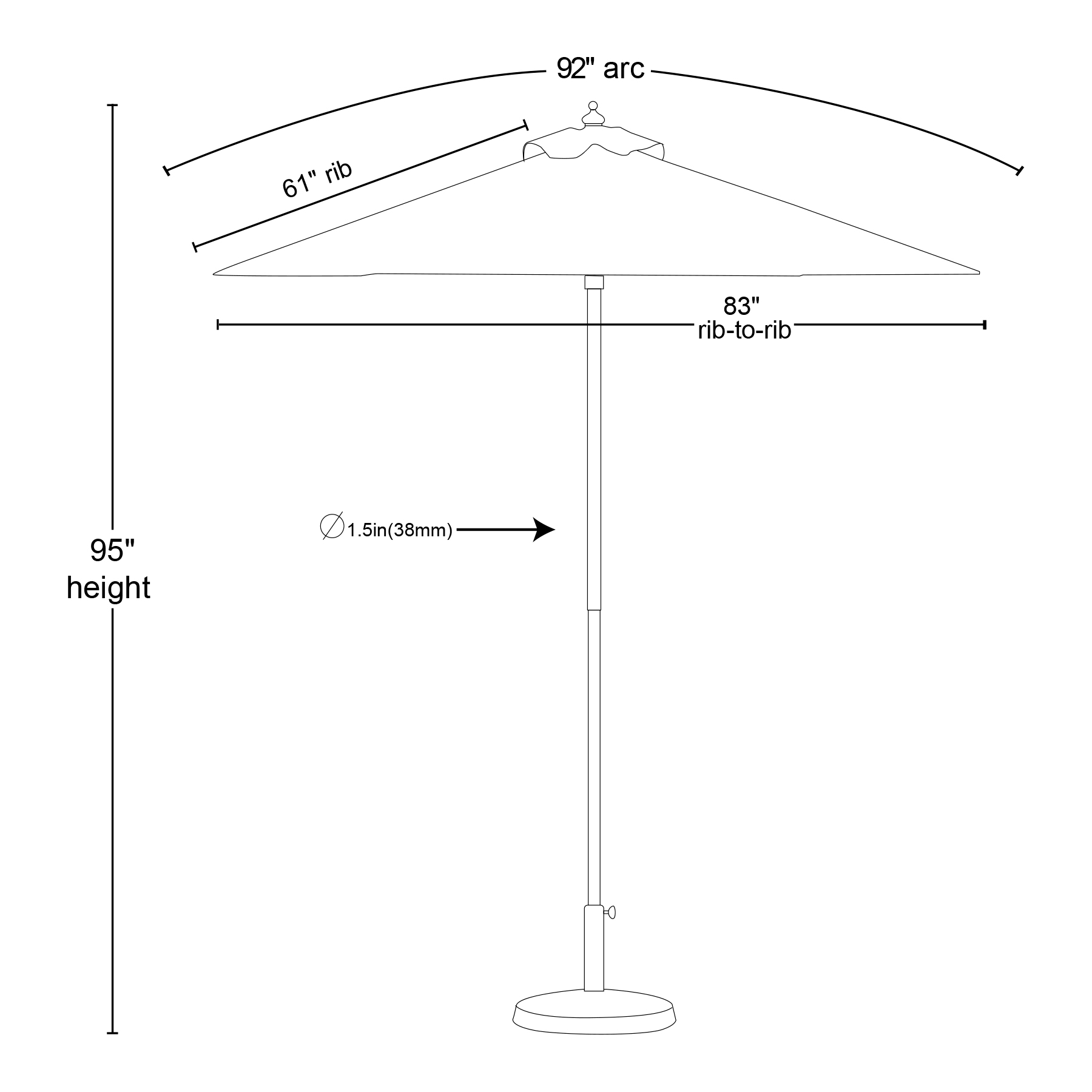 7' Heavy Duty Square Aluminum Market Umbrella (Full Color) 4