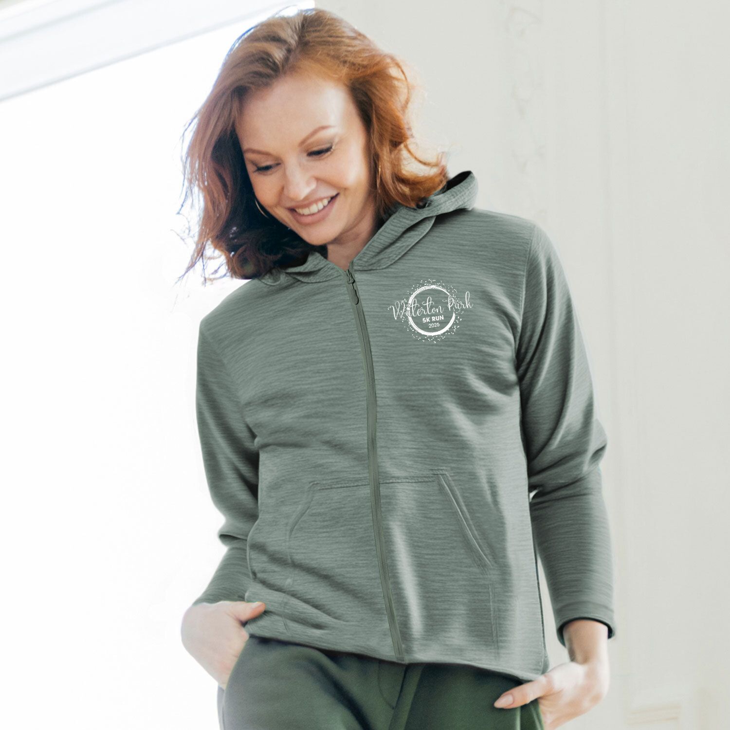 Light Weight Full Zip Hooded Jersey - Screen, custom hoodie or sweatshirt with logo imprint 15