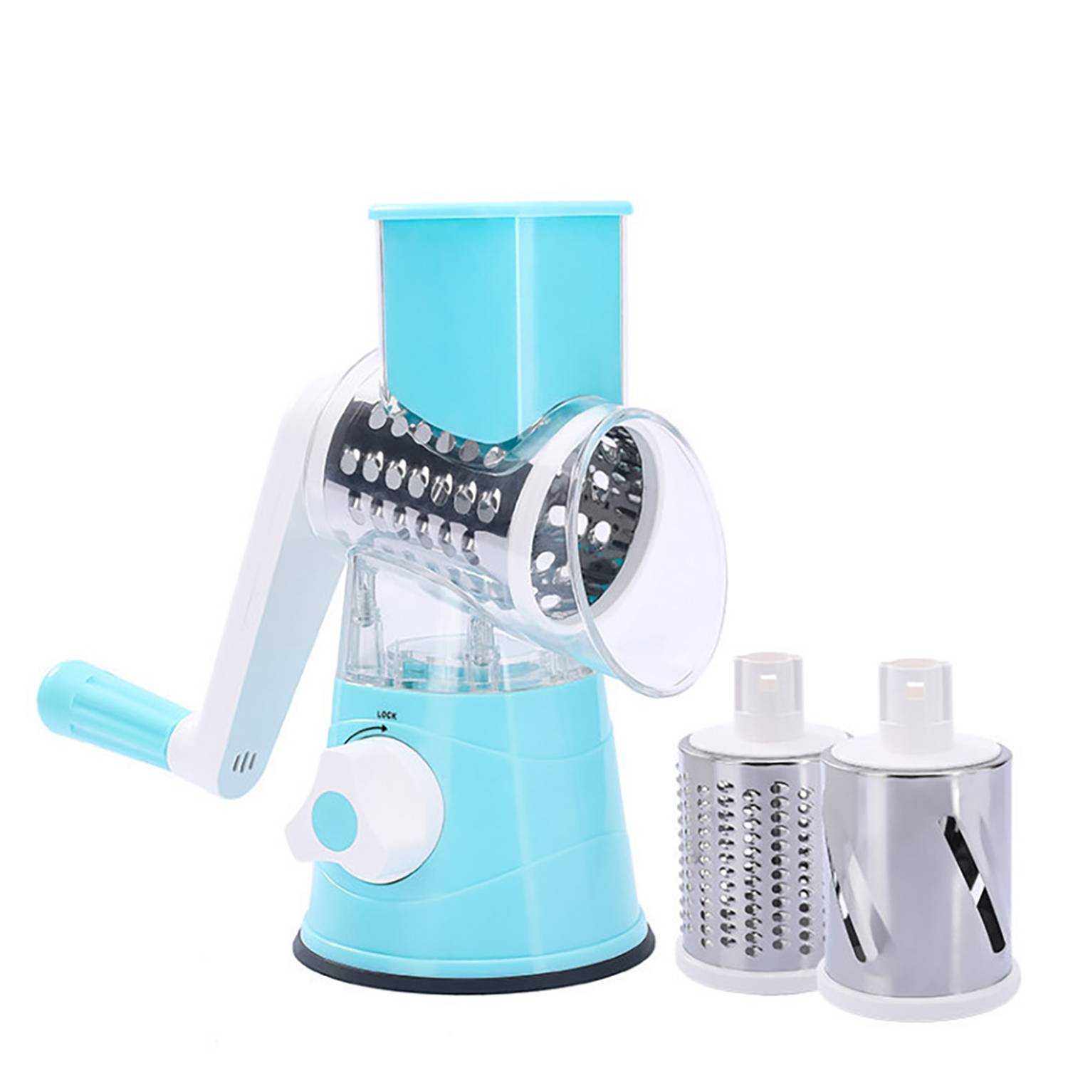 Rotary Handheld Vegetable Slicer W/ 3 Drum Blades 4