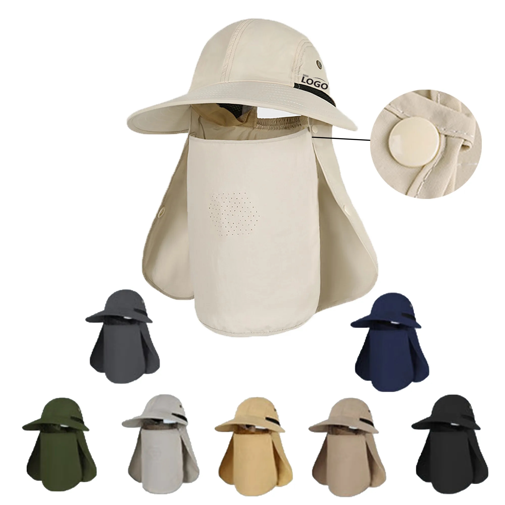 Outdoor Fishing Sunscreen Hat With Face Shield 2