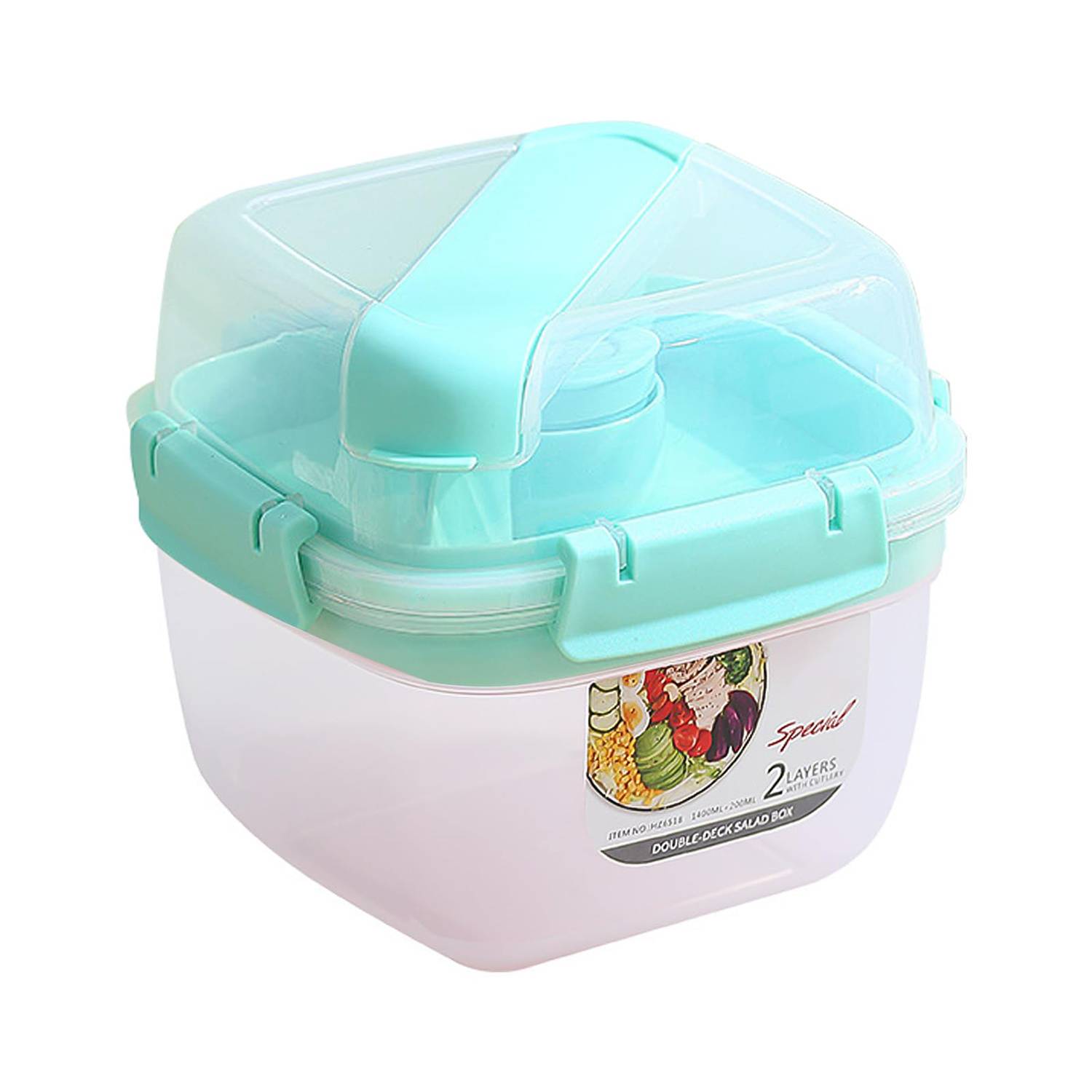 Double-Layer Sealed Bento Box w/ Utensils 7