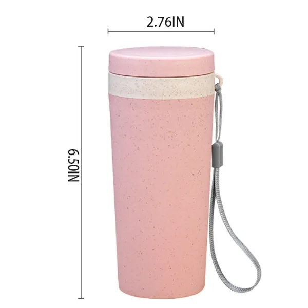 Eco-Friendly Wheat Straw Loop-Seal Travel Cup 2