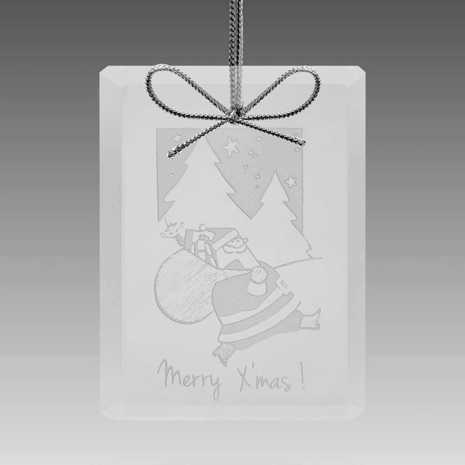 3" Rectangular Starfire Glass Faceted Ornament 3