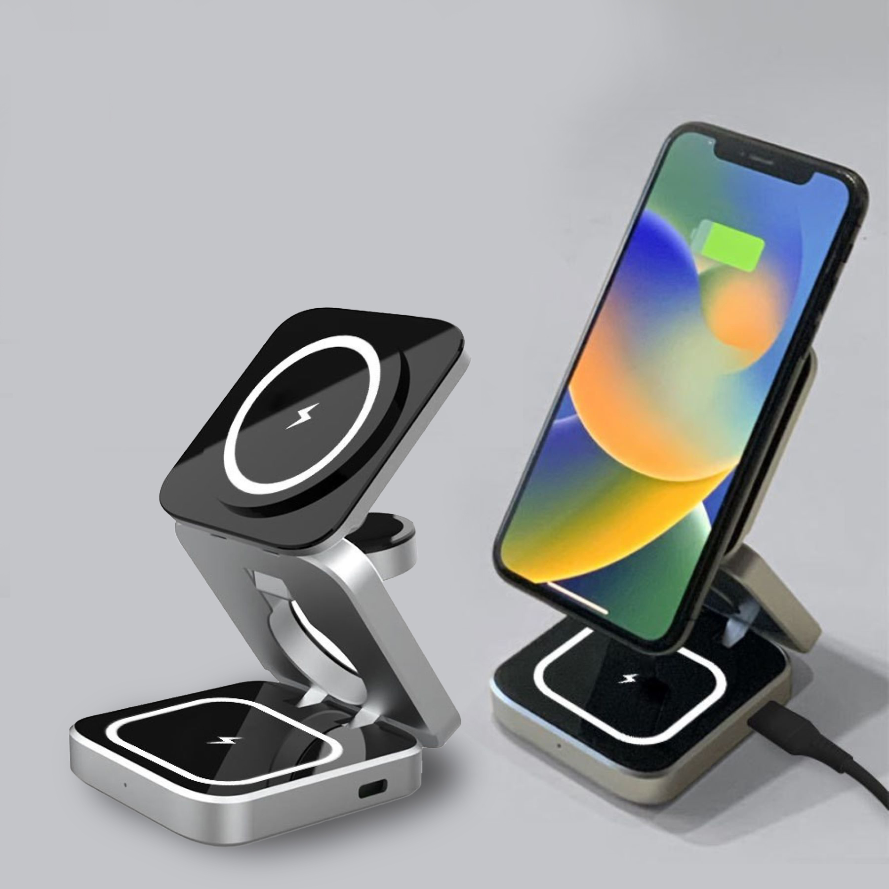 Compact Folding 3 In 1 Wireless Charger 2