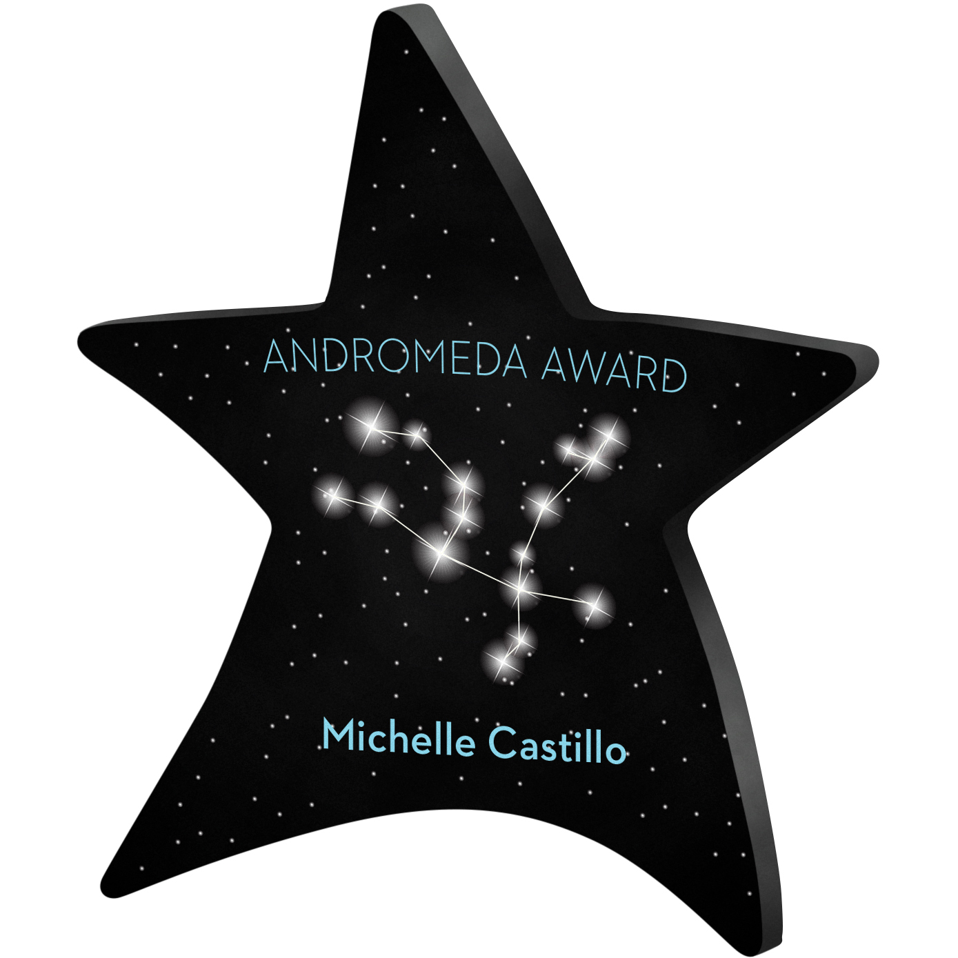 Black Moving Star Paperweight (4 1/2"x 5"x 3/8") Full Colour PhotoImage