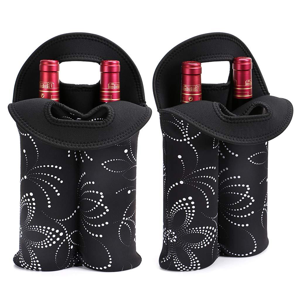 2 in 1 Full Sublimated Insulated Neoprene Wine Carrier Tote Bag 2