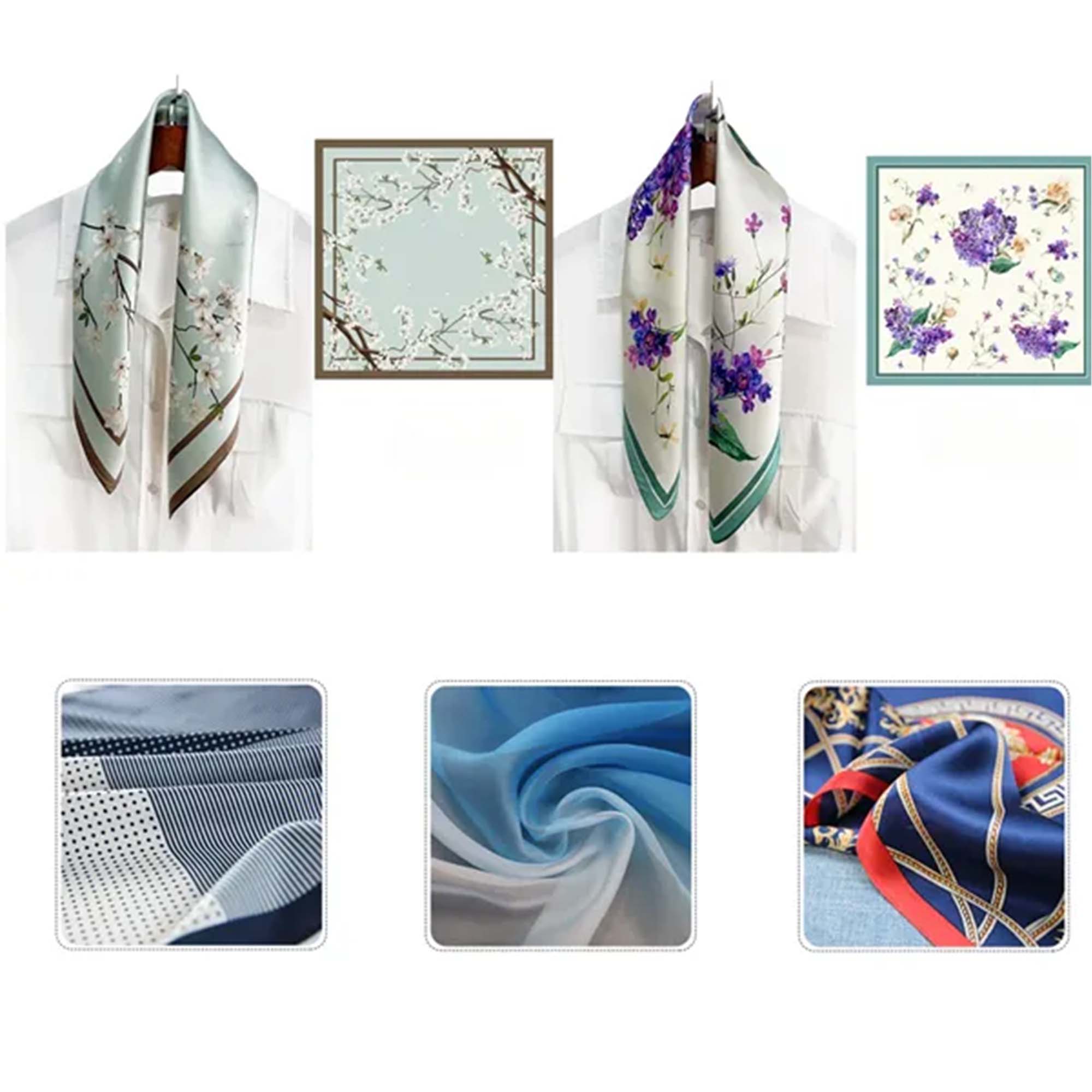 12 Momme Silk Scarves 2