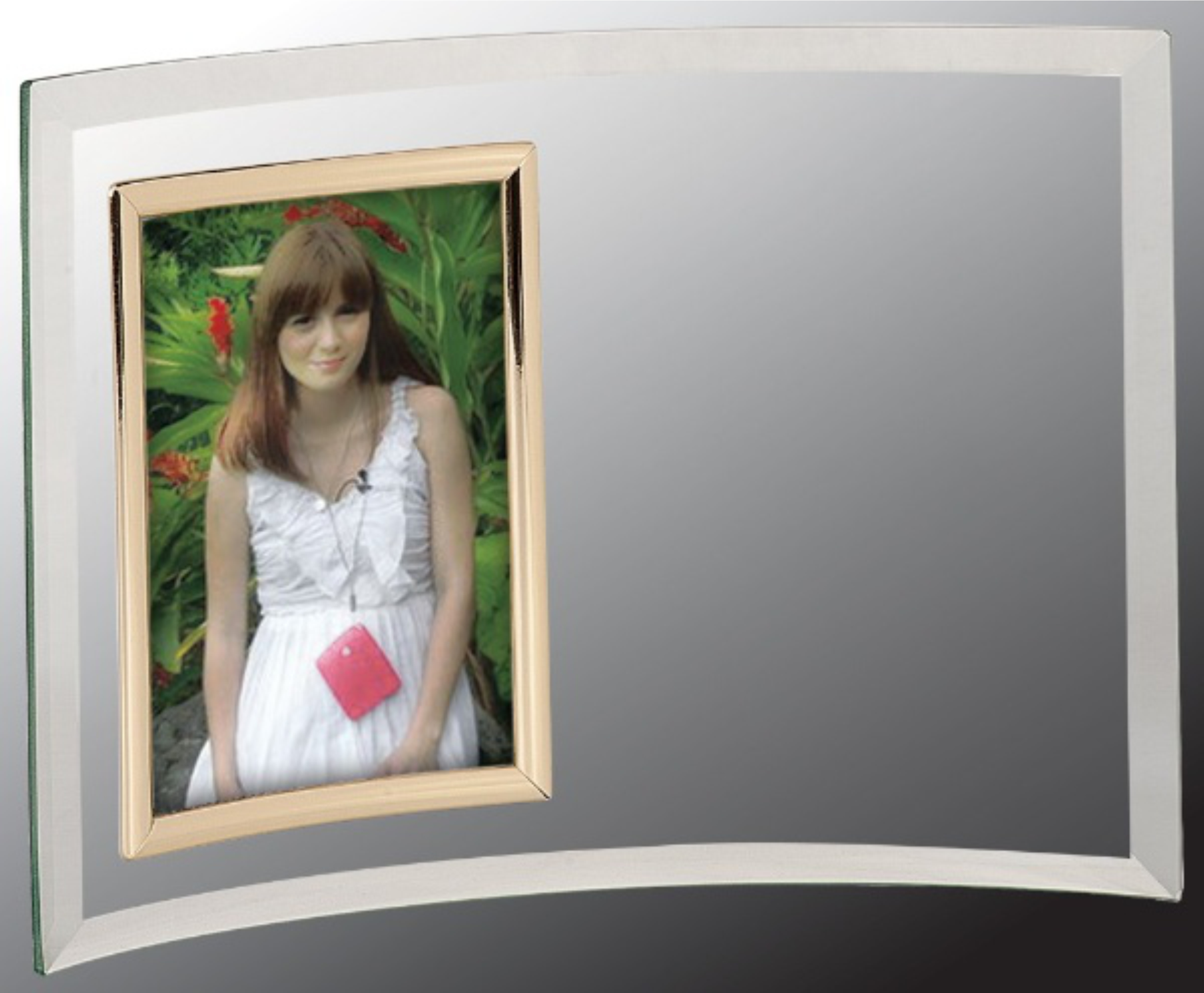 10" x 7" Jade Glass Crescent with 3 1/2" x 5" Picture Frame Award 2
