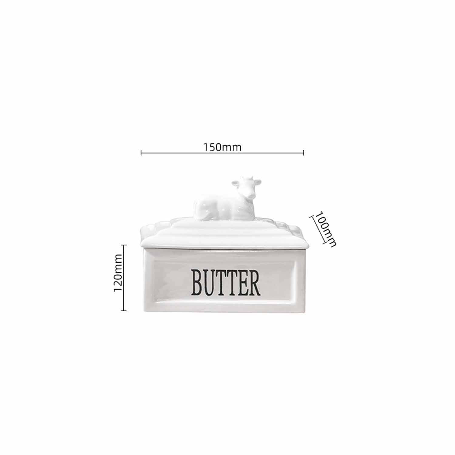 6OZ Ceramic butter cup with lid cheese sealed box 4