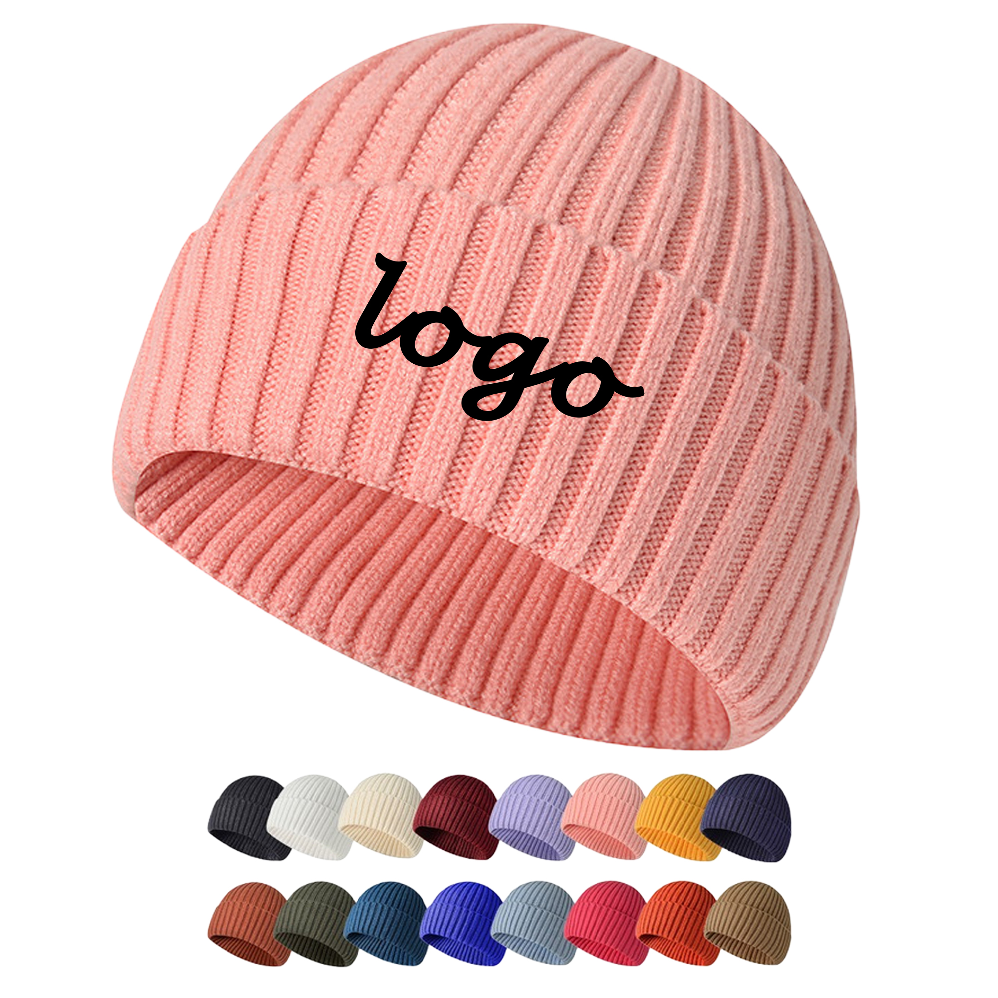 Multi-Color Faux Rabbit Fur Ribbed Beanie Winter Hat 1