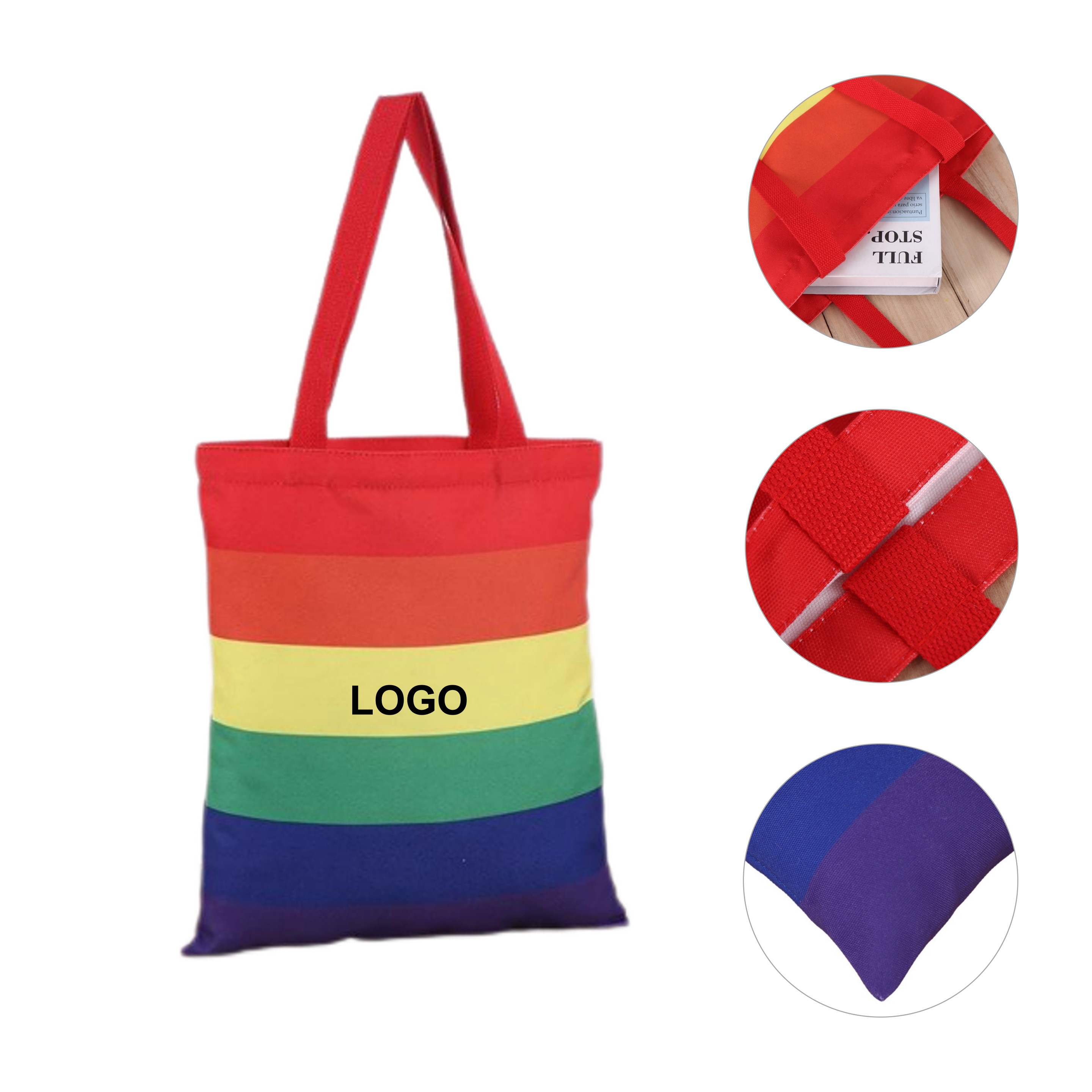 Stripe Canvas Tote Bag (direct import), custom tote bag with logo imprint 3