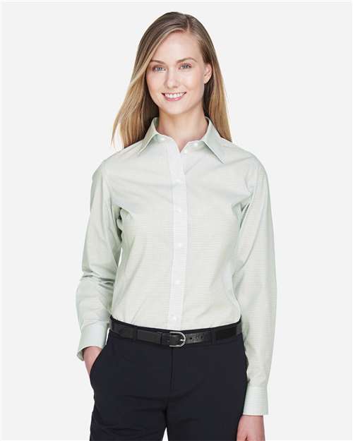 Women's Crown Collection® Micro Tattersall Woven Dress Shirt - DG510W 3