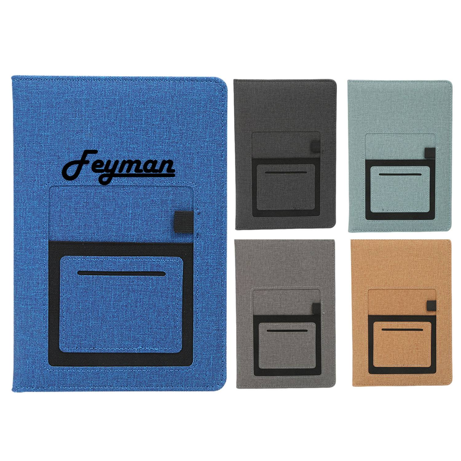 A5 Commercial Leather Cover Notebook With Pocket 2