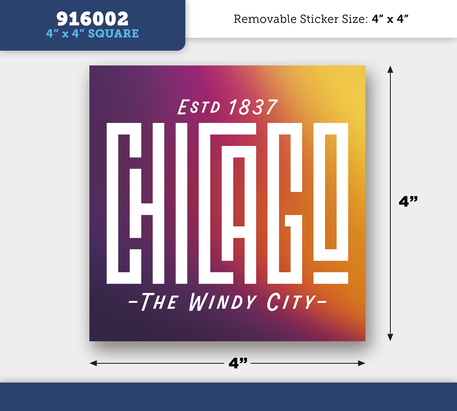 Square - Permanent Writeable Matte Sticker - 4" x 4" 4