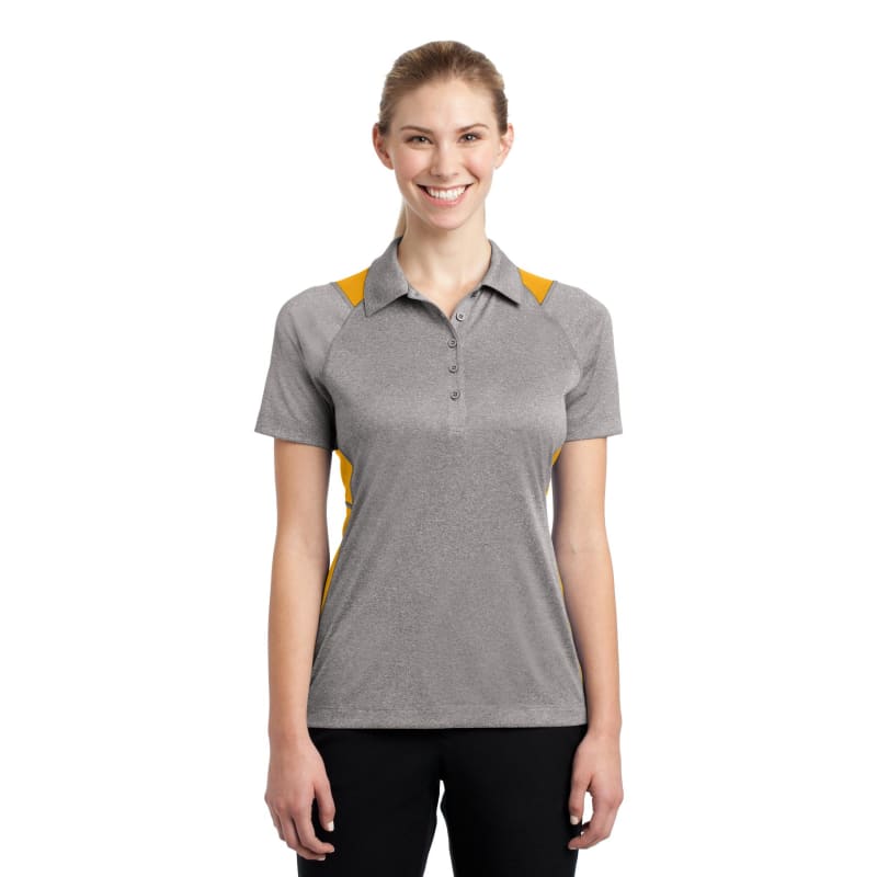 Sport-Tek Women's Heather Colorblock Contender Polo. 89