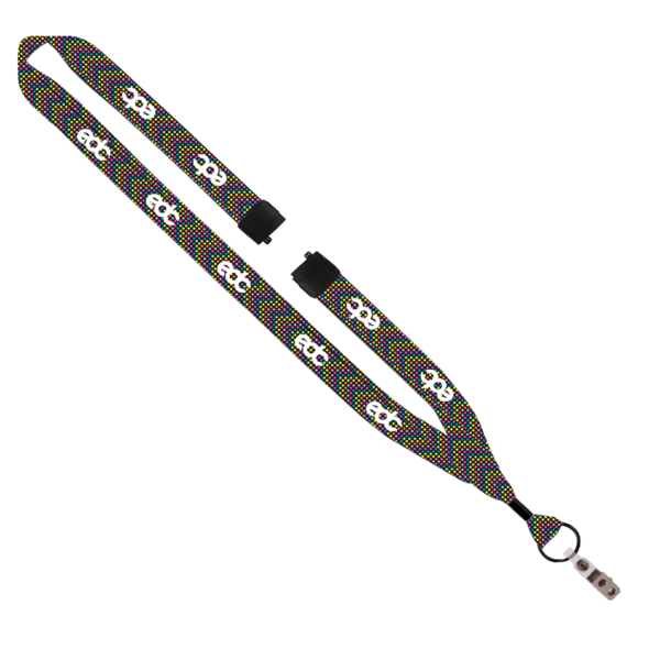 3/4" Dye-Sublimated Lanyard with Metal Crimp & Metal Split-Ring 15
