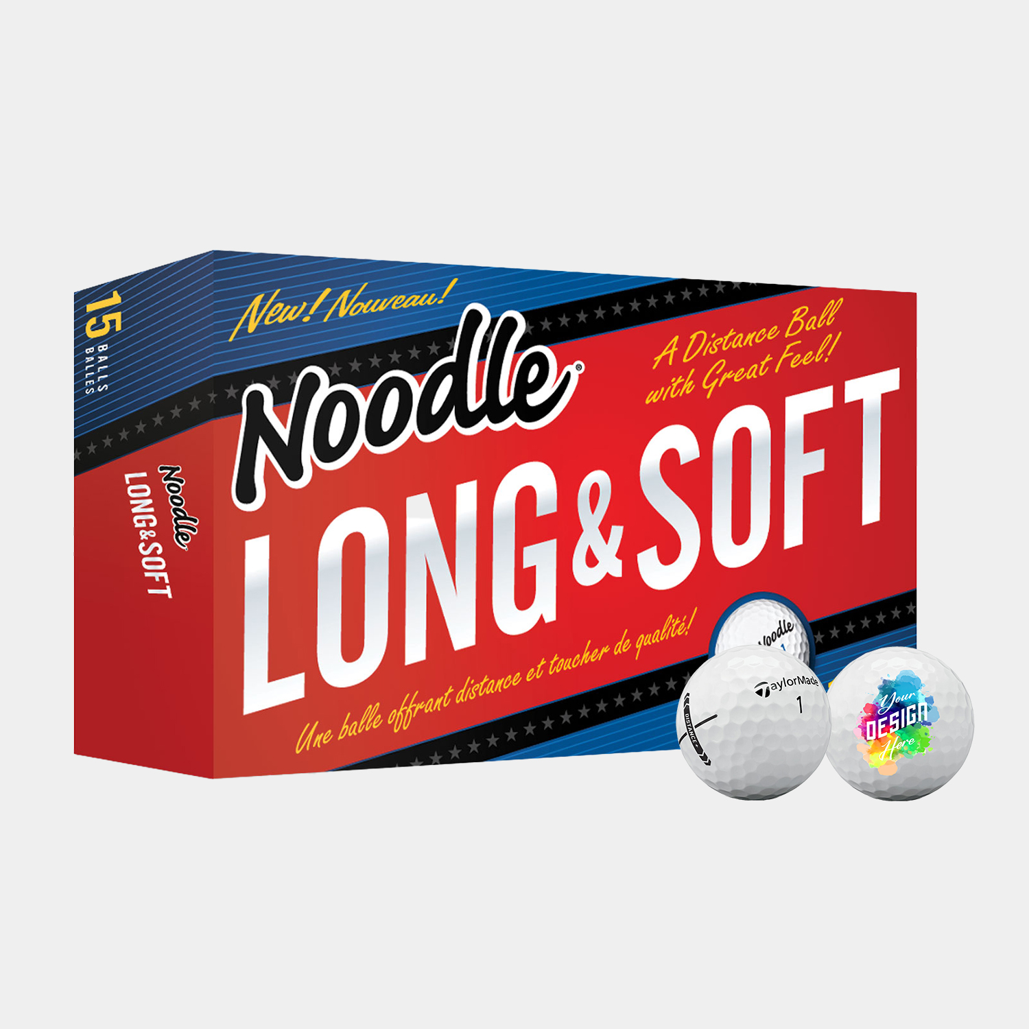 TaylorMade Noodle Long & Soft Golf Ball with Custom Imprints 2