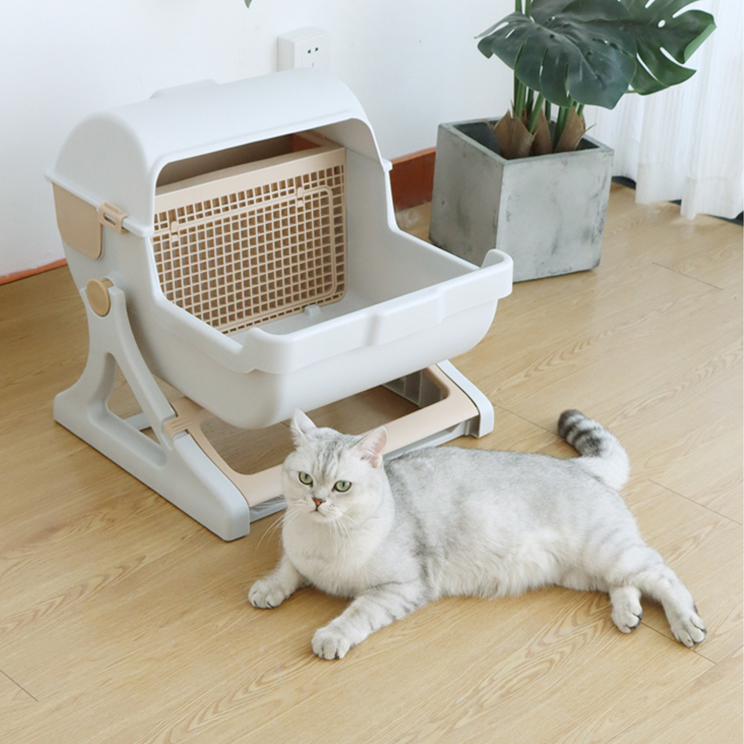 Polypropylene Large Semi-Automatic Cat Litter Box 6