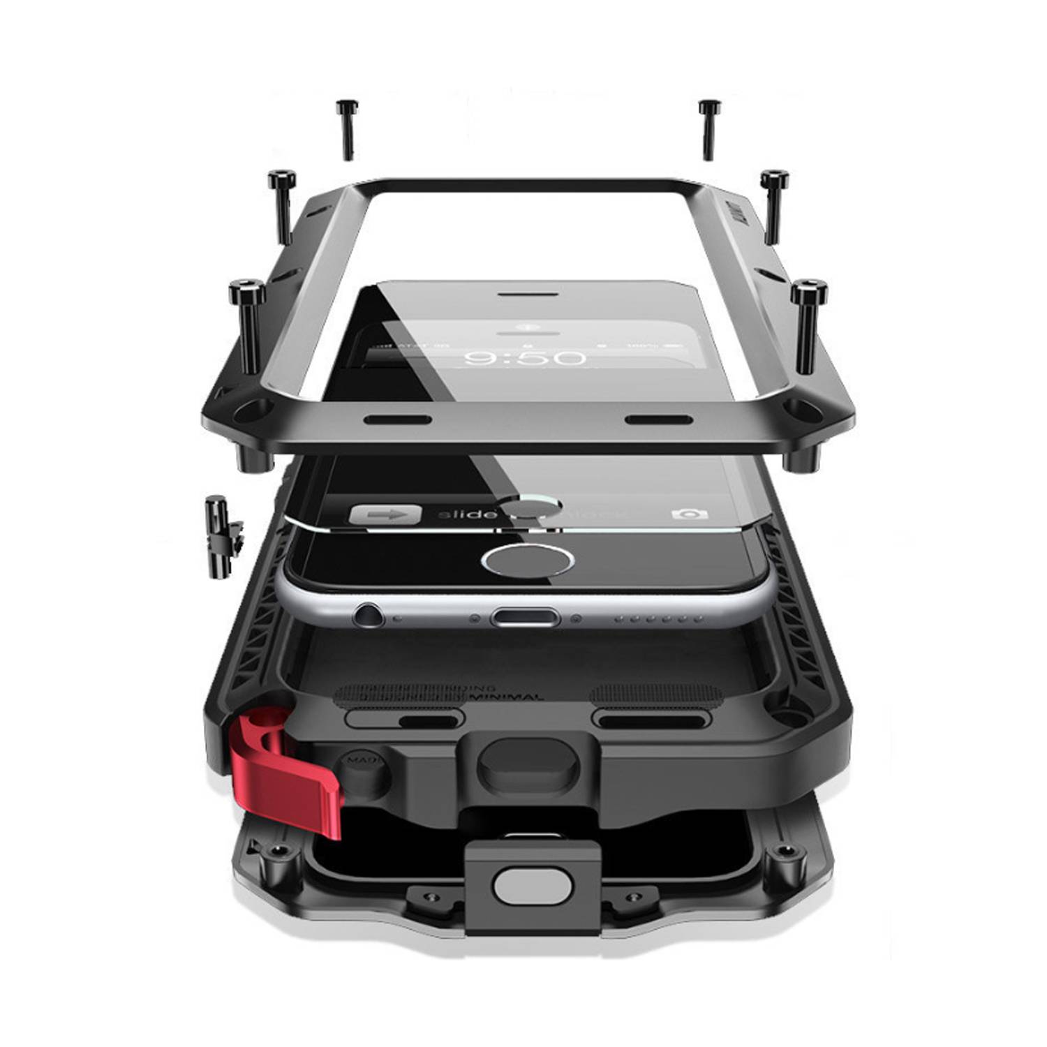 Heavy Duty Shockproof Tough Rugged Case w/ Built-inGlass Scr 3