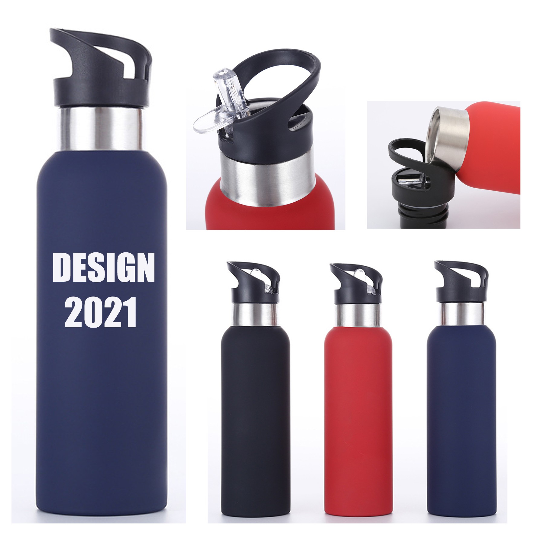 17Oz 304 Stainless Steel Vacuum Insulate Thermal Bottle With Straw 1