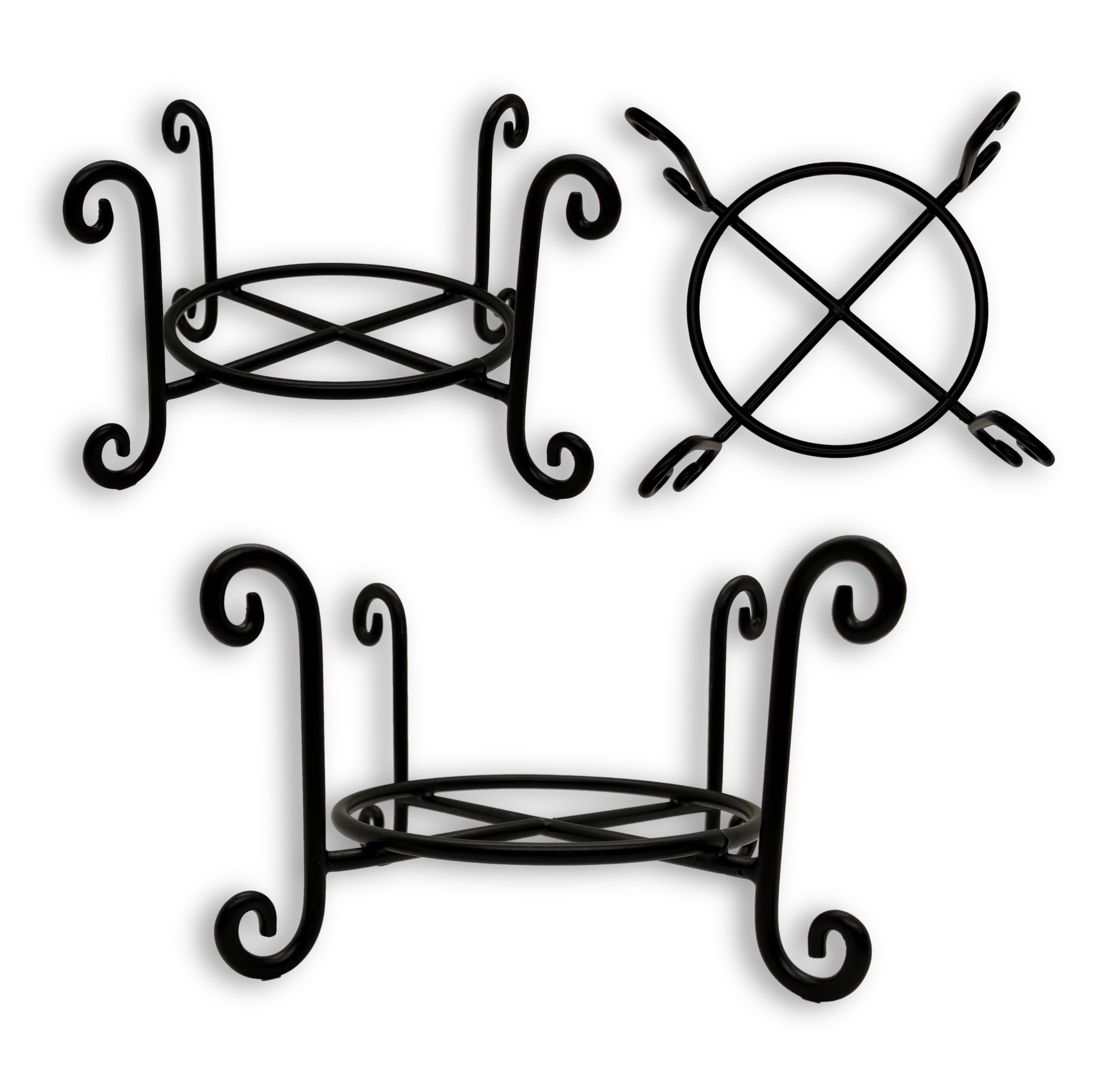 Four Scroll Post Metal 5 Coaster Holder Sets 3
