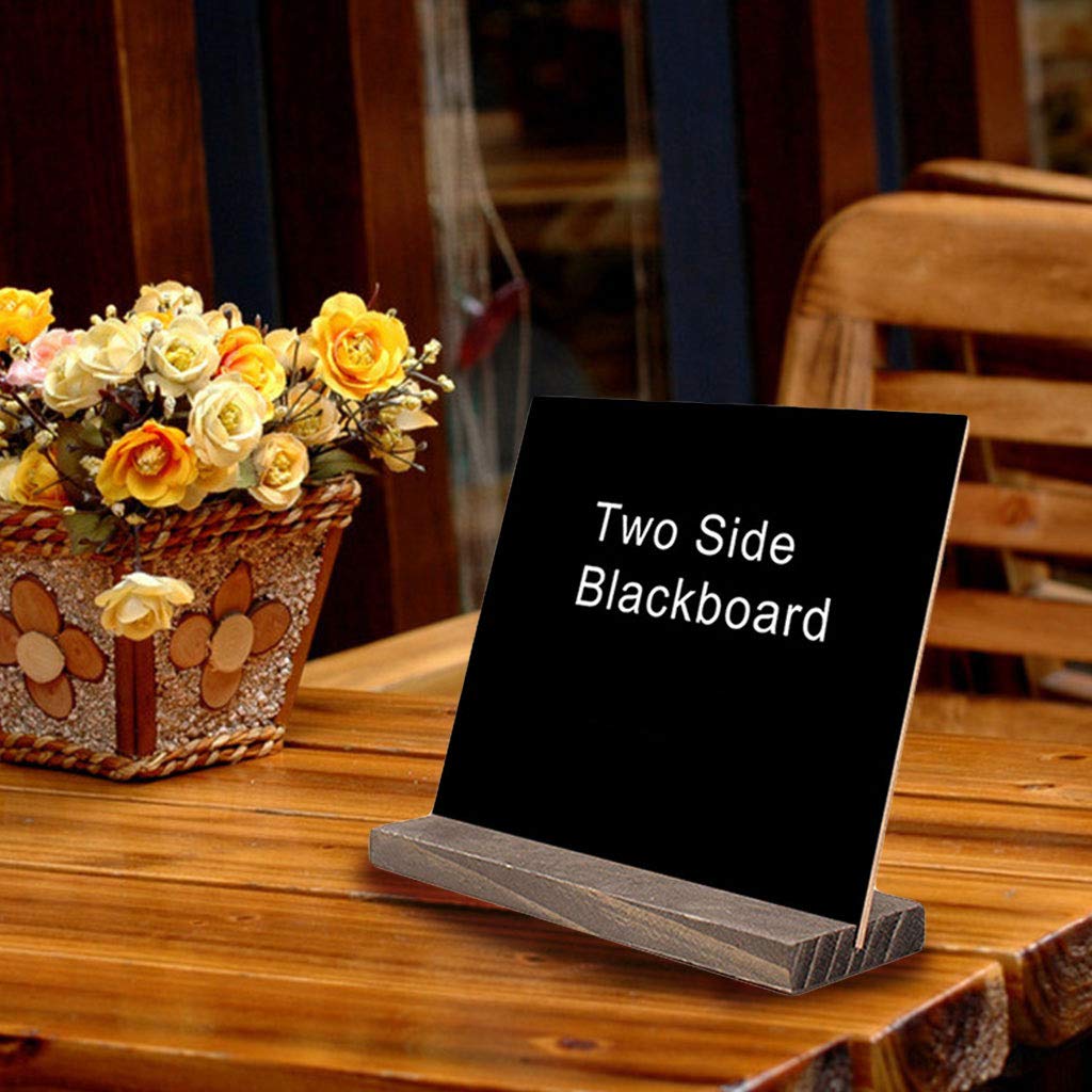 Wood Tabletop Double Sided Blackboard Message Board Kids Toy 3