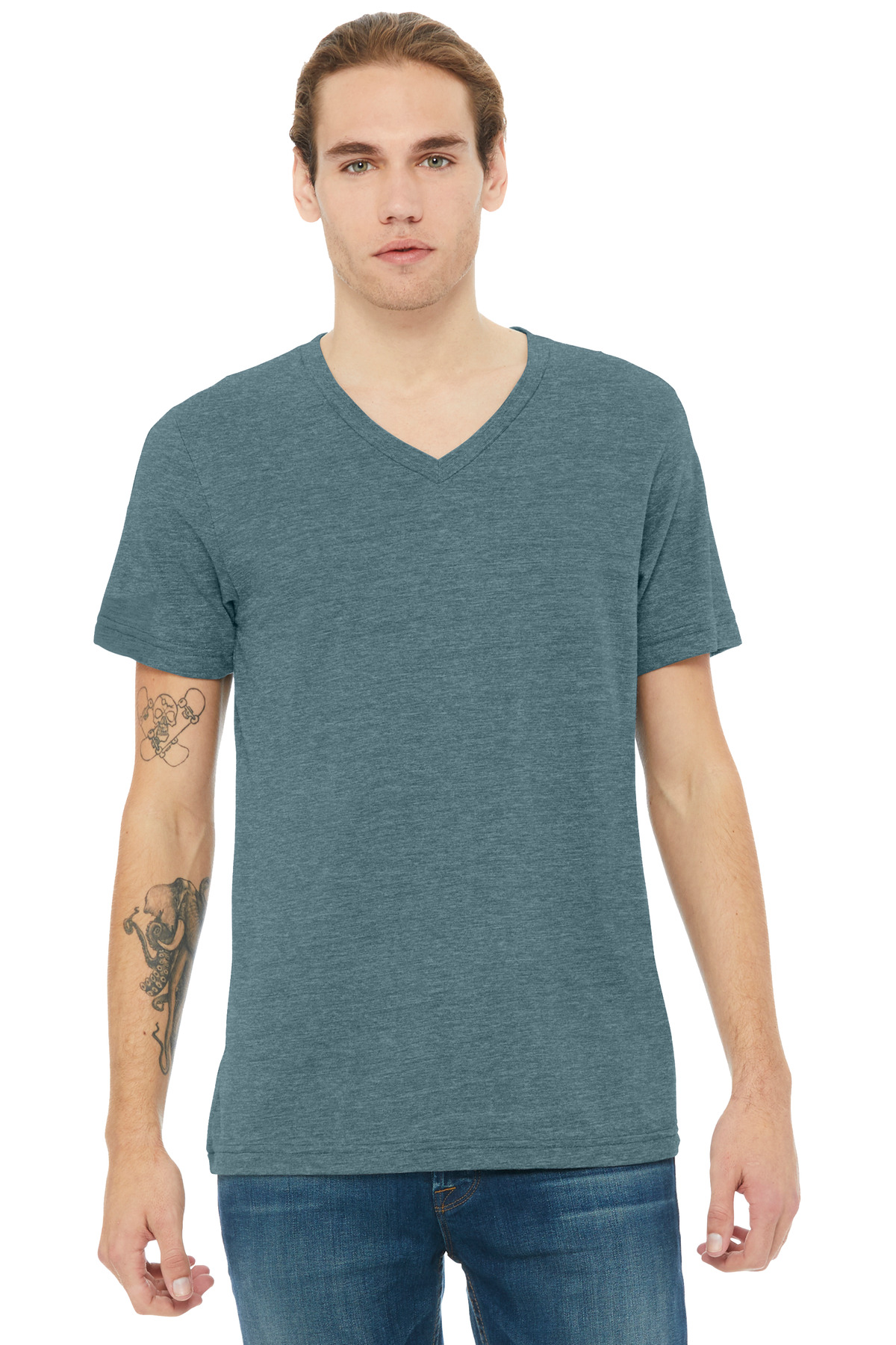 BELLA+CANVAS Unisex Heather CVC V-Neck Tee BC3005CVC 55