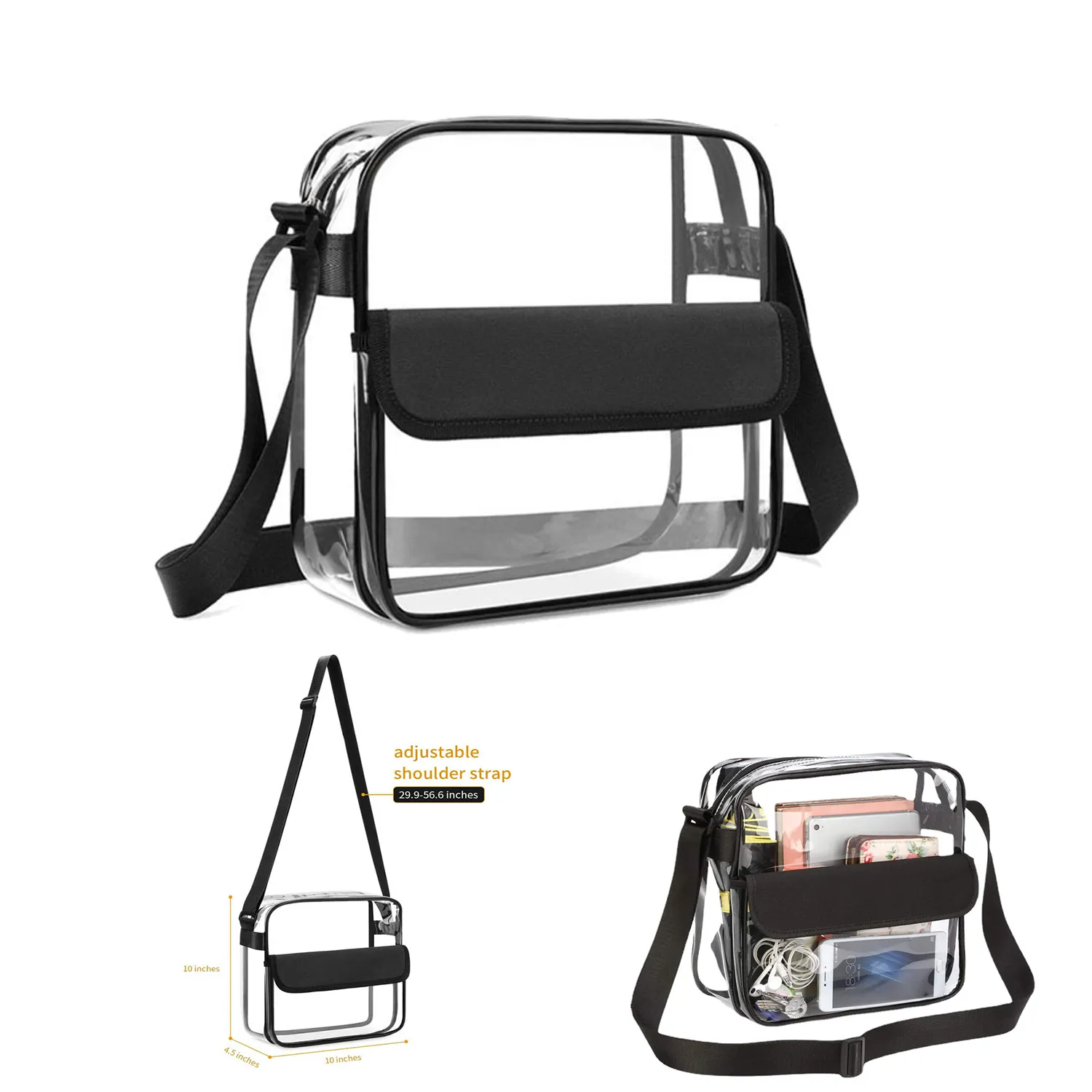 Clear Cross Body Messenger Bag 4