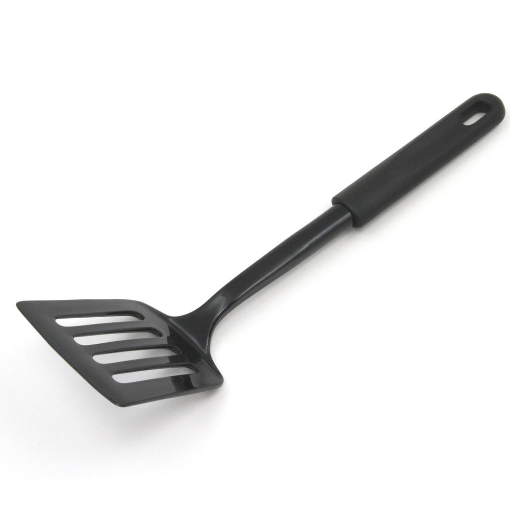 Slotted Nylon Spatulas - Black 12" 2