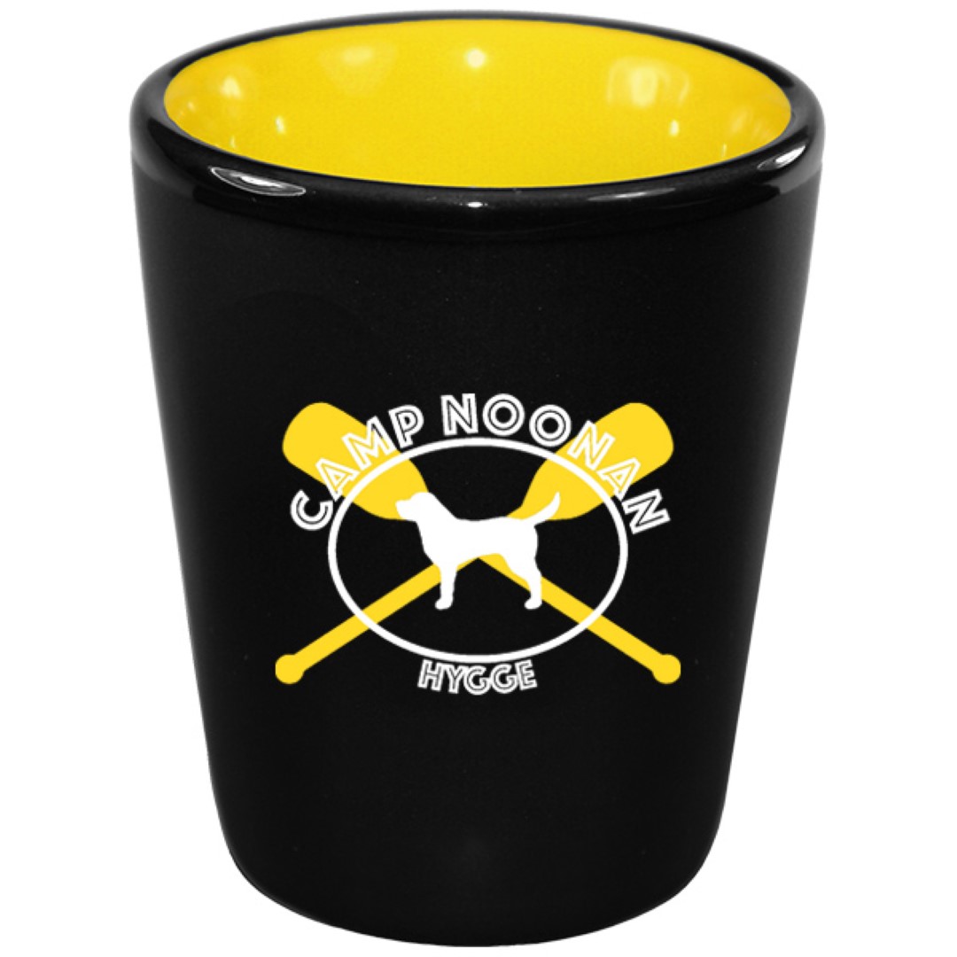 1.5 oz Hilo Yellow IN Ceramic Shot - Black Matte OUT