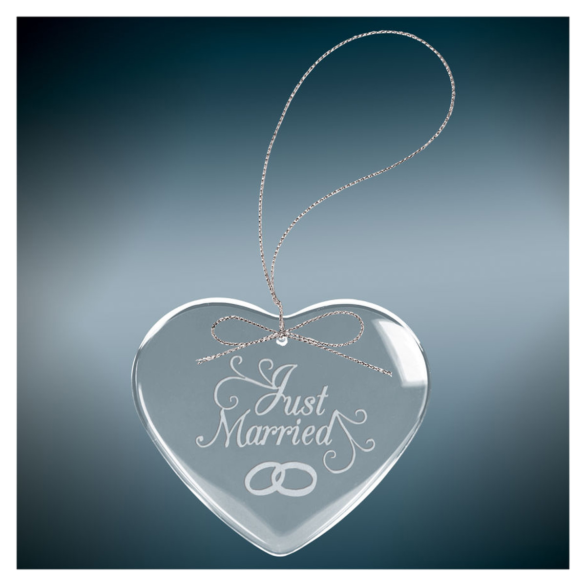 3" Heart Clear Glass Ornament