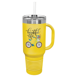 Polar Camel 40 Oz. Travel Mug With Handle, Straw Included 5