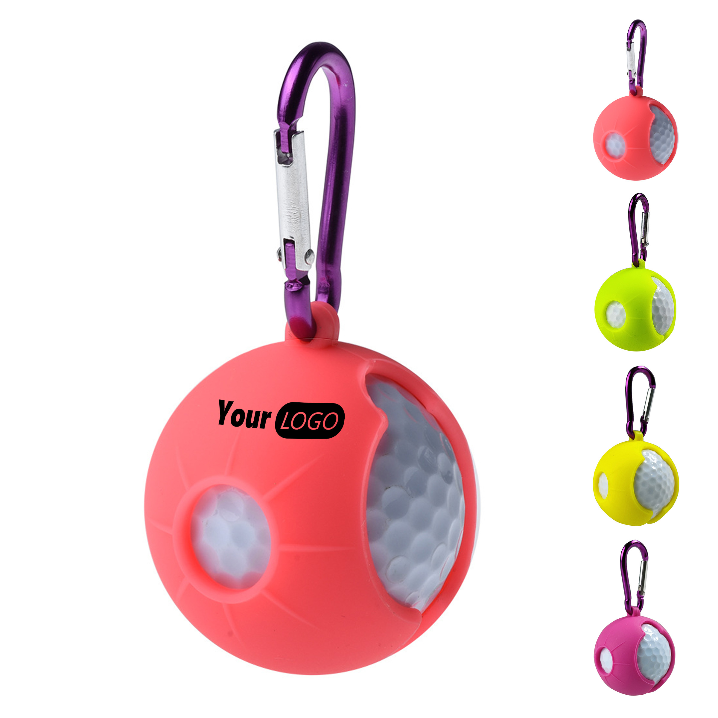 Silicone Golf Ball Holder with Carabiner 3