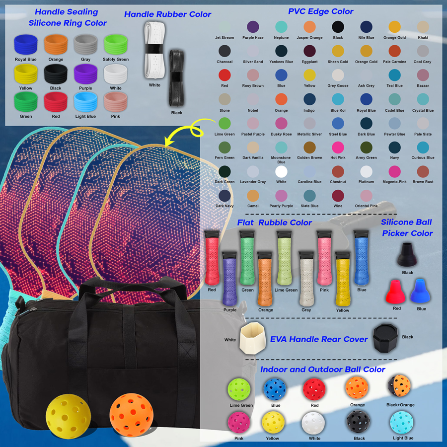 Glass Fiber Pickleball Set w/ Handle Bag 4