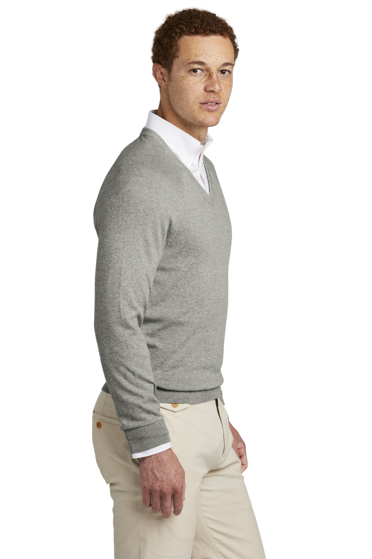 Brooks Brothers Cotton Stretch V-Neck Sweater BB18400 5