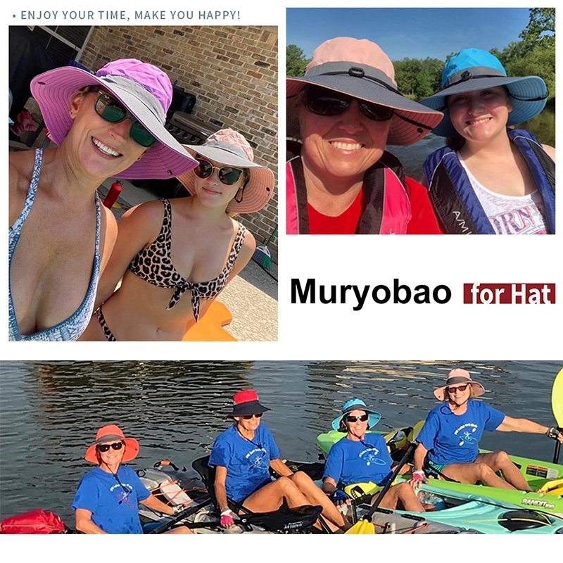Women Ponytail Summer Sun Hat Uv Protection Wide Brim 6