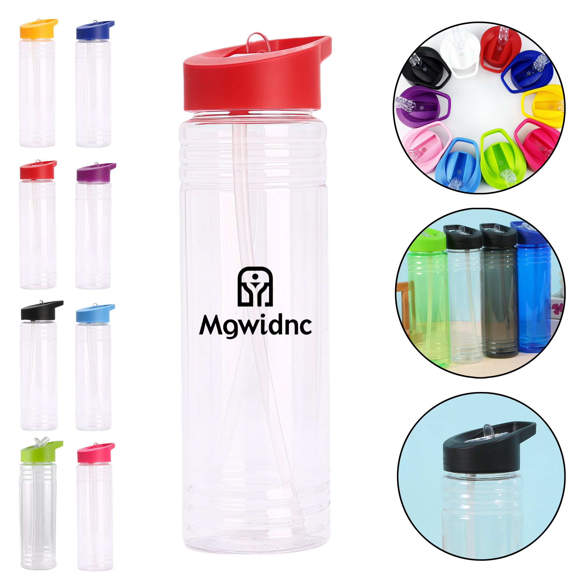 700ml Plastic PS Straw Cup with Handle Lid
