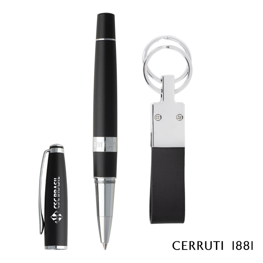 Cerruti 1881® Bicolore Rollerball Pen & Zoon Key Ring Set 2